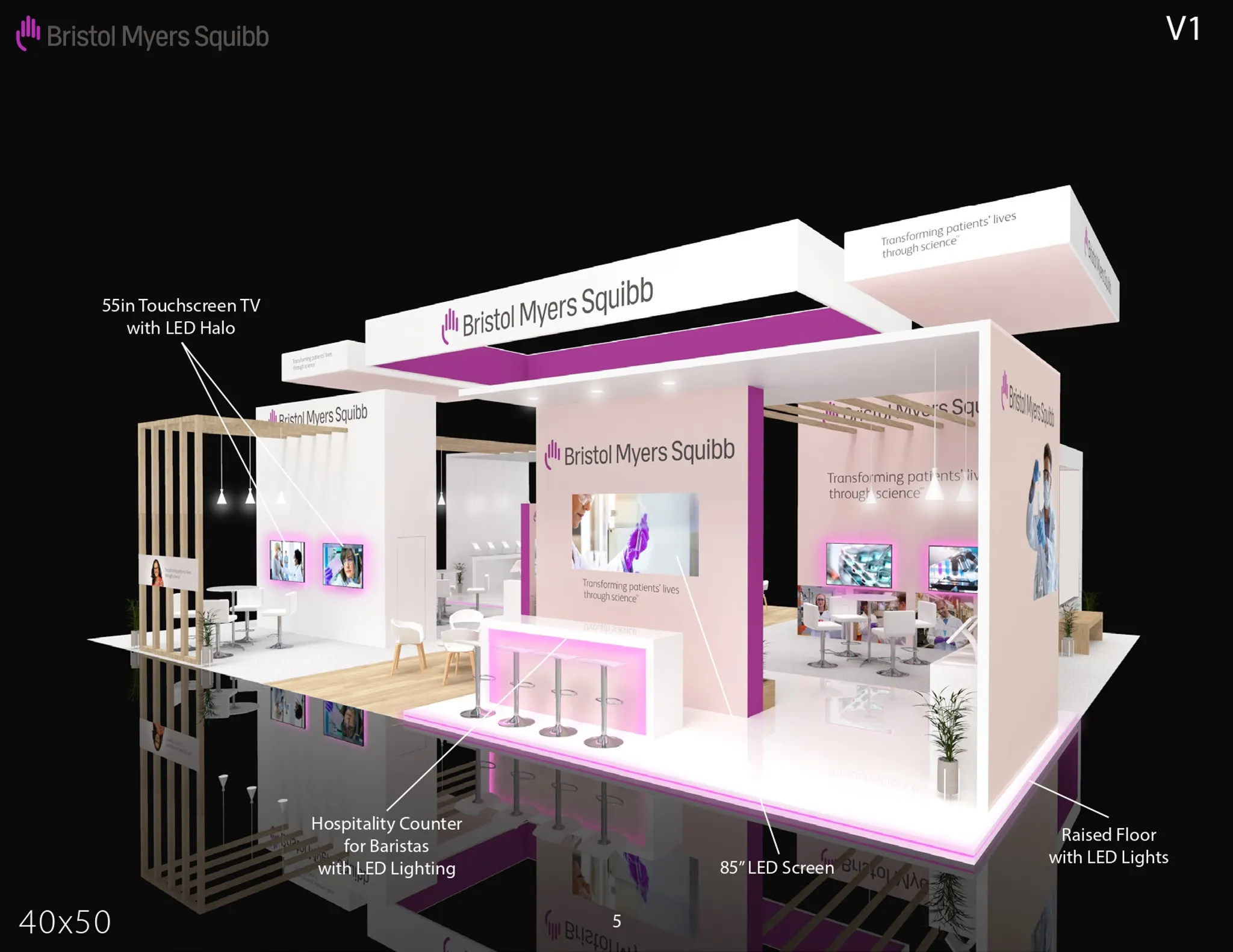 40x50 Île booth design by Pro-X Exhibits